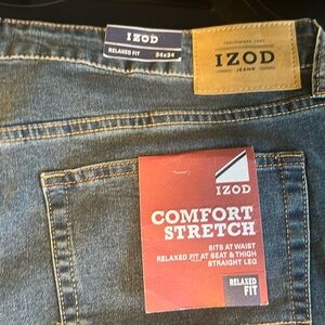 Izod Men’s Jeans Relaxed Fit Comfort Stretch 34 x 34 Lexington Wash NWT